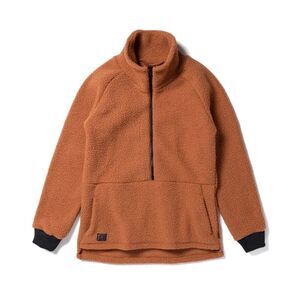 Deso Tioga Half-Zip burnt orange fleece jacket size medium